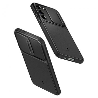 Spigen Optik Armor Case - тънък качествен силиконов (TPU) калъф с капак за камерата за Samsung Galaxy S23 (черен) 13