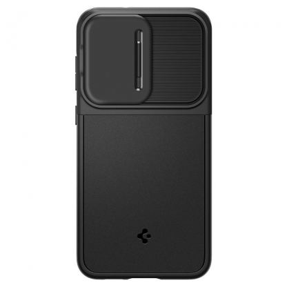 Spigen Optik Armor Case - тънък качествен силиконов (TPU) калъф с капак за камерата за Samsung Galaxy S23 Plus (черен) 2
