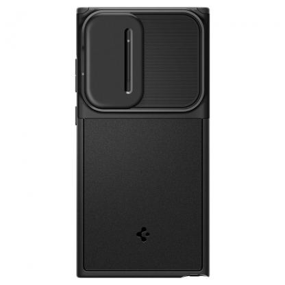 Spigen Optik Armor Case - тънък качествен силиконов (TPU) калъф с капак за камерата за Samsung Galaxy S23 Ultra (черен) 2