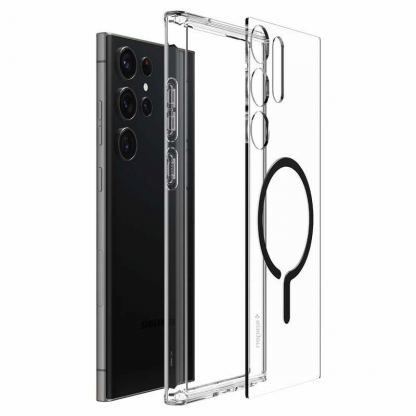 Spigen Ultra Hybrid OneTap MagSafe Case - хибриден кейс с висока степен на защита с MagSafe за Samsung Galaxy S23 Ultra (прозрачен)  8