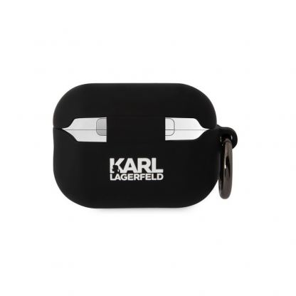 Karl Lagerfeld AirPods Pro 2 3D Logo NFT Karl Head Silicone Case - силиконов калъф с карабинер за Apple AirPods Pro 2 (черен) 2