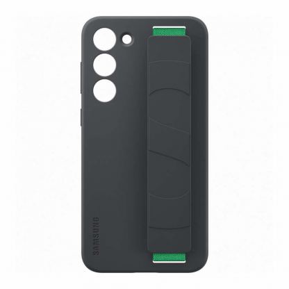 Samsung Silicone Grip Cover EF-GS916TBEGWW - оригинален силиконов кейс с ластик против изпускане за Samsung Galaxy S23 Plus (черен) 6