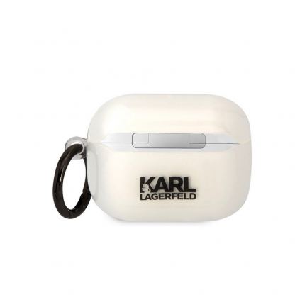 Karl Lagerfeld AirPods Pro 3D Logo NFT Choupette Silicone Case - силиконов калъф с карабинер за Apple AirPods Pro (бял) 2