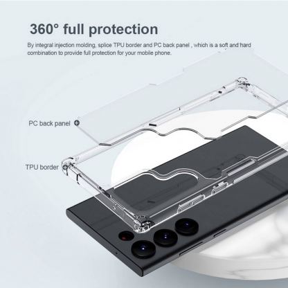 Nillkin Nature TPU Pro Case - хибриден удароустойчив кейс за Samsung Galaxy S23 Ultra (прозрачен) 8