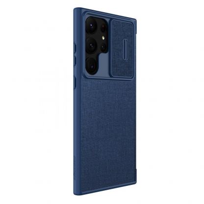 Nillkin Qin Book Pro Cloth Flip Case - кожен калъф, тип портфейл за Samsung Galaxy S23 Ultra (син) 2
