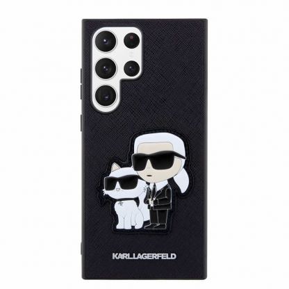 Karl Lagerfeld Saffiano Karl and Choupette NFT Case - дизайнерски кожен кейс за Samsung Galaxy S23 Ultra (черен) 6