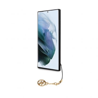 Guess 4G Charms Collection Hard Case - дизайнерски кожен кейс за Samsung Galaxy S23 Ultra (сив) 4