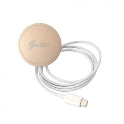 Guess 4G Printed Stripe MagSafe Case With MagSafe Wireless Charger Set - комплект хибриден удароустойчив кейс с MagSafe и поставка (пад) за безжично зареждане за iPhone 14 Pro (розов) 8