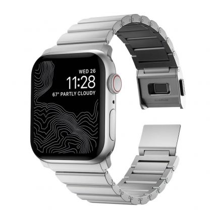 Nomad Strap Aluminum Band - алуминиева каишка за Apple Watch 42мм, 44мм, 45мм, 46мм, Ultra 49мм (сребрист) 2