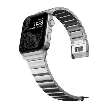 Nomad Strap Aluminum Band - алуминиева каишка за Apple Watch 42мм, 44мм, 45мм, 46мм, Ultra 49мм (сребрист) 8