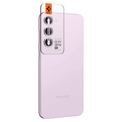 Spigen Optik Pro tR Ez Fit Lens Protector 2 Pack - 2 комплекта предпазни стъклени лещи за камерата на Samsung Galaxy S23, Galaxy S23 Plus (розов) 12