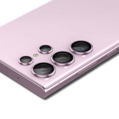 Spigen Optik Pro tR Ez Fit Lens Protector 2 Pack - 2 комплекта предпазни стъклени лещи за камерата на Samsung Galaxy S23 Ultra (розов) 4