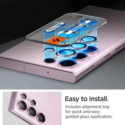 Spigen Optik Pro tR Ez Fit Lens Protector 2 Pack - 2 комплекта предпазни стъклени лещи за камерата на Samsung Galaxy S23 Ultra (розов) 11