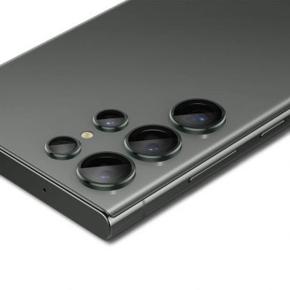 Spigen Optik Pro tR Ez Fit Lens Protector 2 Pack - 2 комплекта предпазни стъклени лещи за камерата на Samsung Galaxy S23 Ultra (тъмнозелен) 4