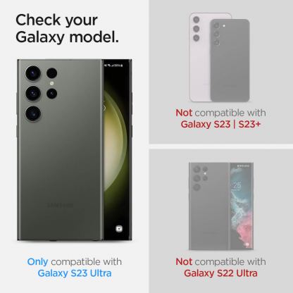 Spigen Optik Pro tR Ez Fit Lens Protector 2 Pack - 2 комплекта предпазни стъклени лещи за камерата на Samsung Galaxy S23 Ultra (тъмнозелен) 8