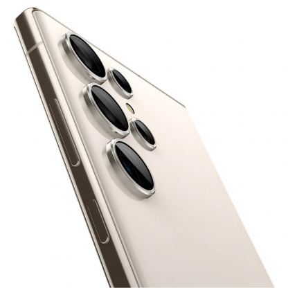 Spigen Optik Pro tR Ez Fit Lens Protector 2 Pack - 2 комплекта предпазни стъклени лещи за камерата на Samsung Galaxy S23 Ultra (бежов) 3