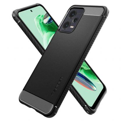 Spigen Rugged Armor Case - тънък качествен силиконов (TPU) калъф за Xiaomi Redmi Note 12 5G, Xiaomi Poco X5 5G (черен) 7