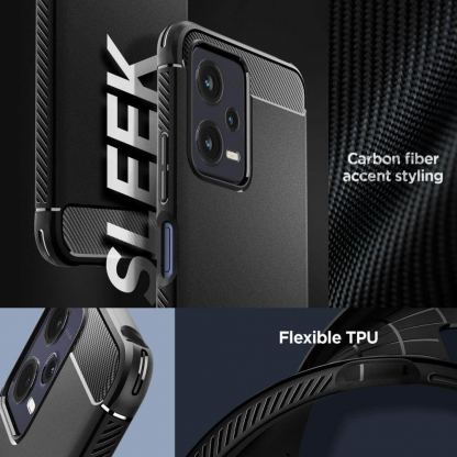 Spigen Rugged Armor Case - тънък качествен силиконов (TPU) калъф за Xiaomi Redmi Note 12 5G, Xiaomi Poco X5 5G (черен) 10