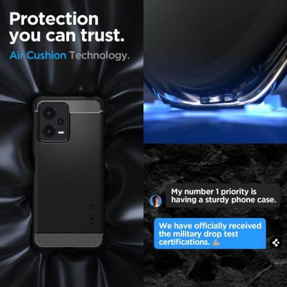 Spigen Rugged Armor Case - тънък качествен силиконов (TPU) калъф за Xiaomi Redmi Note 12 5G, Xiaomi Poco X5 5G (черен) 12