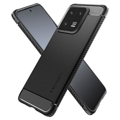 Spigen Rugged Armor Case - тънък качествен силиконов (TPU) калъф за Xiaomi 13 Pro (черен) 9
