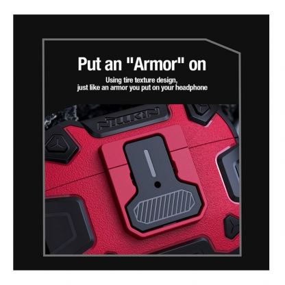 Nillkin Bounce Case AirPods Pro 2 - удароустойчив кейс с карабинер за Apple AirPods Pro 2 (черен) 4