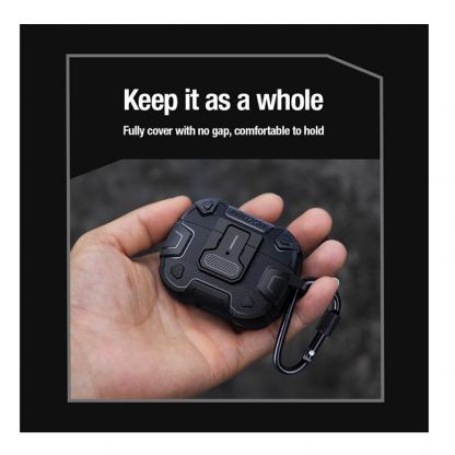 Nillkin Bounce Case AirPods Pro 2 - удароустойчив кейс с карабинер за Apple AirPods Pro 2 (черен) 5