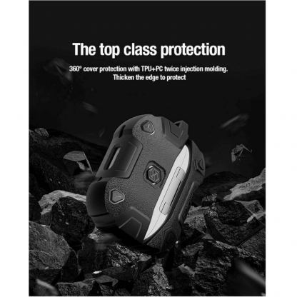 Nillkin Bounce Case AirPods Pro 2 - удароустойчив кейс с карабинер за Apple AirPods Pro 2 (черен) 6