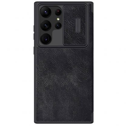 Nillkin Qin Book Pro Leather Flip Case - кожен калъф, тип портфейл за Samsung Galaxy S23 Ultra (черен)