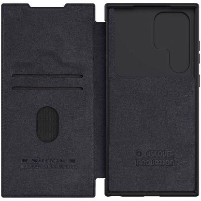Nillkin Qin Book Pro Leather Flip Case - кожен калъф, тип портфейл за Samsung Galaxy S23 Ultra (черен) 4