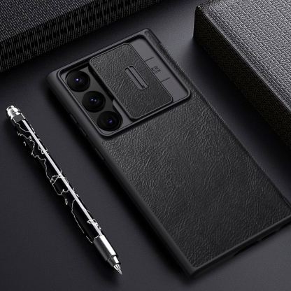Nillkin Qin Book Pro Leather Flip Case - кожен калъф, тип портфейл за Samsung Galaxy S23 Ultra (черен) 10