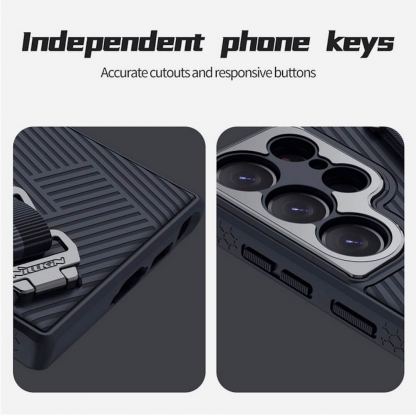 Nillkin Strap Hard Case - хибриден удароустойчив кейс с лента за ръката за Samsung Galaxy S23 Ultra (черен) 8