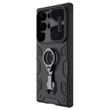 Nillkin CamShield Armor Pro Magnetic Hard Case - хибриден удароустойчив кейс с пръстен против изпускане за Samsung Galaxy S23 Ultra (черен) 2