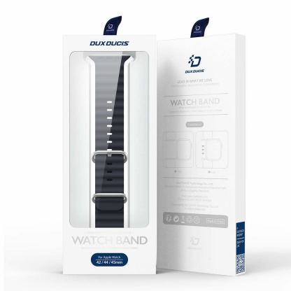 Dux Ducis Silicone Bracelet Strap (OceanWave Version) - силиконова каишка за Apple Watch 38мм, 40мм, 41мм, 42мм (2024) (тъмносив) 2