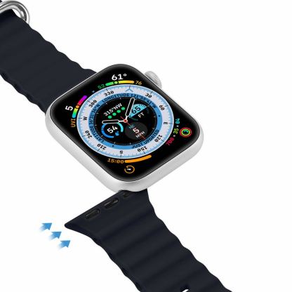 Dux Ducis Silicone Bracelet Strap (OceanWave Version) - силиконова каишка за Apple Watch 38мм, 40мм, 41мм, 42мм (2024) (тъмносив) 3