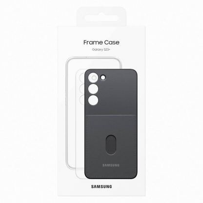 Samsung Frame Cover EF-MS916CBEGWW - оригинален хибриден кейс от две части за Samsung Galaxy S23 Plus (черен-прозрачен) 5