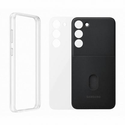 Samsung Frame Cover EF-MS916CBEGWW - оригинален хибриден кейс от две части за Samsung Galaxy S23 Plus (черен-прозрачен) 7