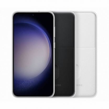 Samsung Frame Cover EF-MS916CBEGWW - оригинален хибриден кейс от две части за Samsung Galaxy S23 Plus (черен-прозрачен) 8