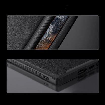 Nillkin CamShield Leather S Case - хибриден удароустойчив кожен кейс за Samsung Galaxy S23 Ultra (черен) 10
