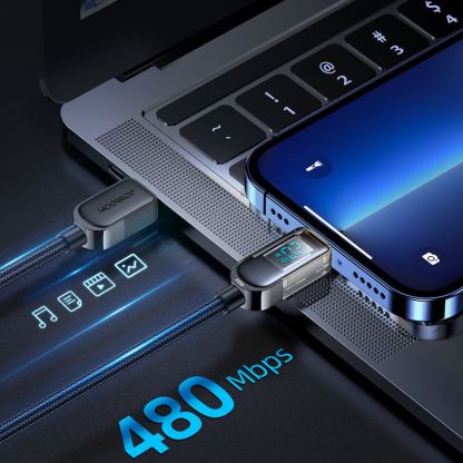 Joyroom Digital Display USB-C to Lightning Cable PD 20W - USB-C към Lightning кабел за Apple устройства с Lightning порт (120 см) (черен) 9