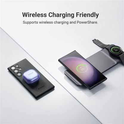 Pitaka MagEZ 3 600D Aramid Fiber MagSafe Case - кевларен кейс с MagSafe за Samsung Galaxy S23 Ultra (черен-сив)  9