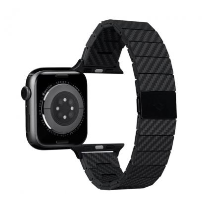 Pitaka Carbon Fiber Link Modern Band - карбонова каишка за Apple Watch 42мм, 44мм, 45мм, 46мм, Ultra 49мм (черен) 4