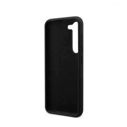 Guess Liquid Silicone Metal Logo Case - силиконов (TPU) калъф за Samsung Galaxy S23 (черен)  5