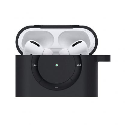 Spigen Airpods Pro Classic Shuffle Silicone Case - силиконов калъф с карабинер за Apple Airpods Pro (тъмносив) 5