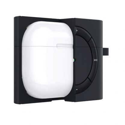 Spigen Airpods Pro Classic Shuffle Silicone Case - силиконов калъф с карабинер за Apple Airpods Pro (тъмносив) 9