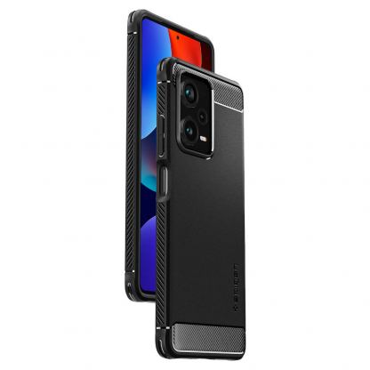 Spigen Rugged Armor Case - тънък качествен силиконов (TPU) калъф за Xiaomi Redmi Note 12 Pro Plus (черен) 4
