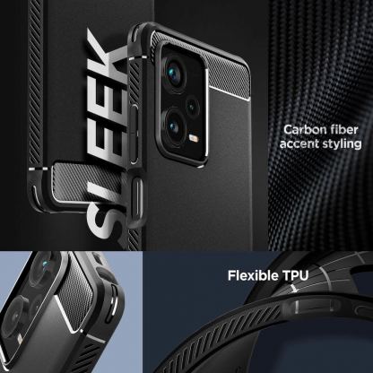 Spigen Rugged Armor Case - тънък качествен силиконов (TPU) калъф за Xiaomi Redmi Note 12 Pro Plus (черен) 8
