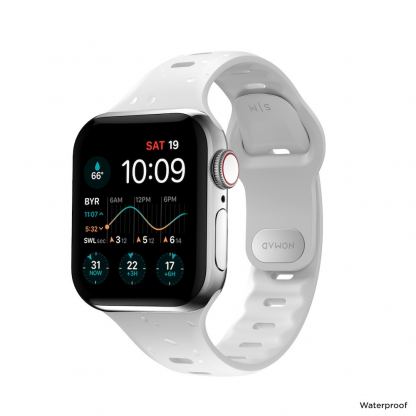Nomad Sport Slim Band - силиконова каишка за Apple Watch 38мм, 40мм, 41мм, 42мм (2024) (бял) 2