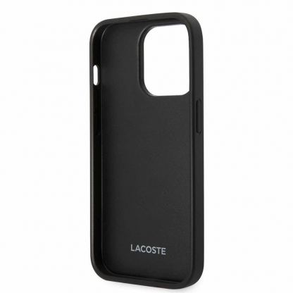 Lacoste Iconic Petit Pique Logo Case - дизайнерски кожен кейс за iPhone 14 Pro (син) 5