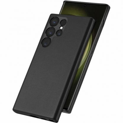 Dux Ducis Grit Faux Leather Case - дизайнерски кожен кейс за Samsung Galaxy S23 Ultra (черен) 2