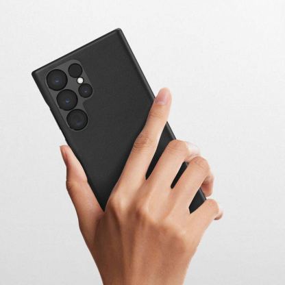 Dux Ducis Grit Faux Leather Case - дизайнерски кожен кейс за Samsung Galaxy S23 Ultra (черен) 3